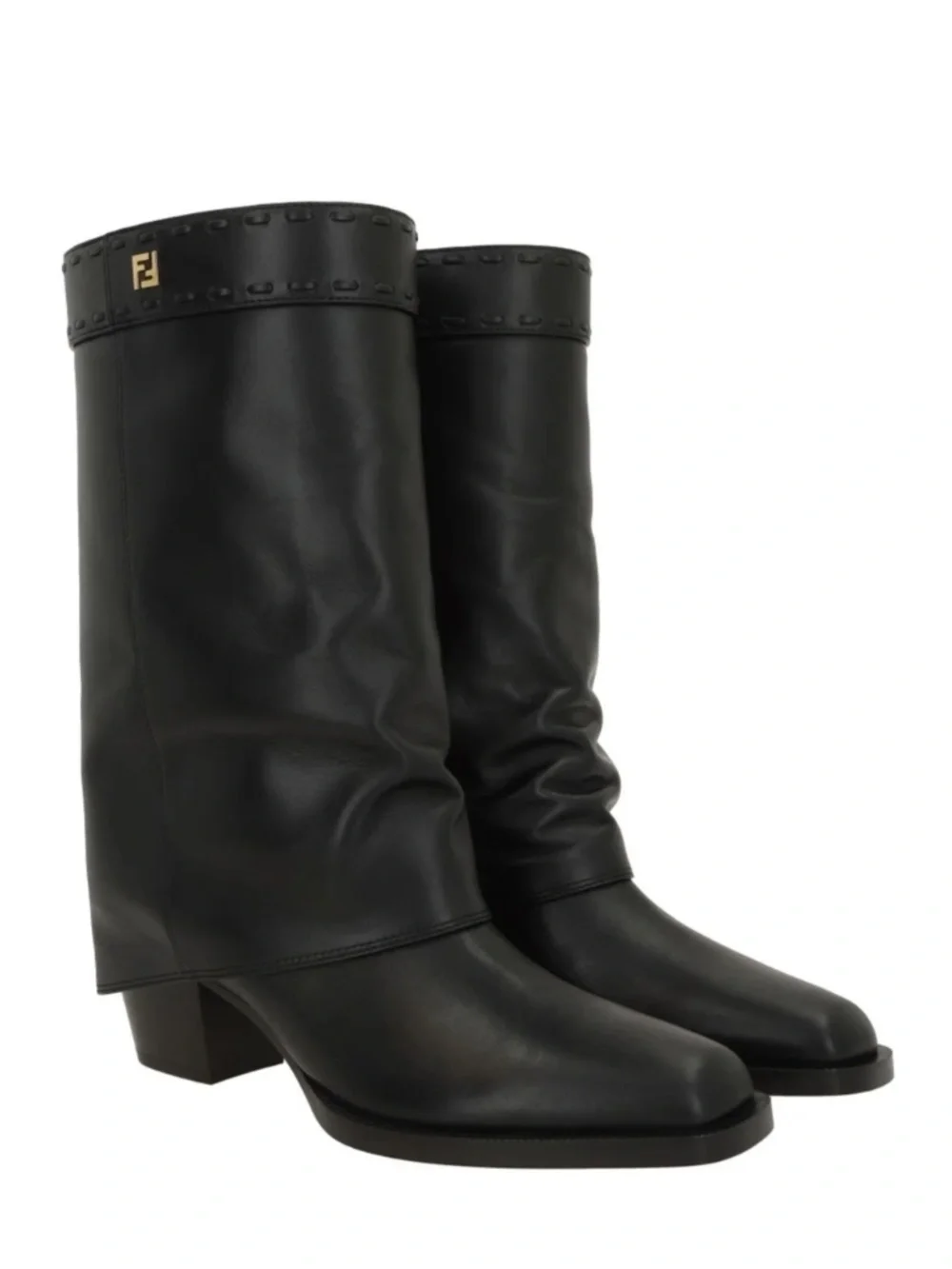 FENDI  Square-Toe Mid-Heel Boots (size 39) - Brand New with Box